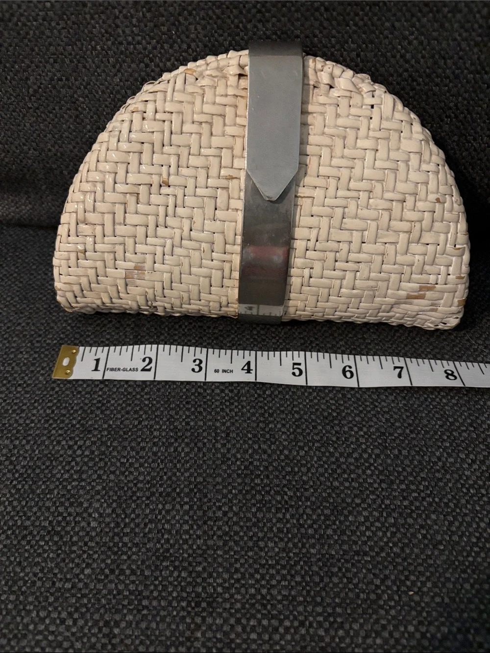 Vintage white wicker clutch